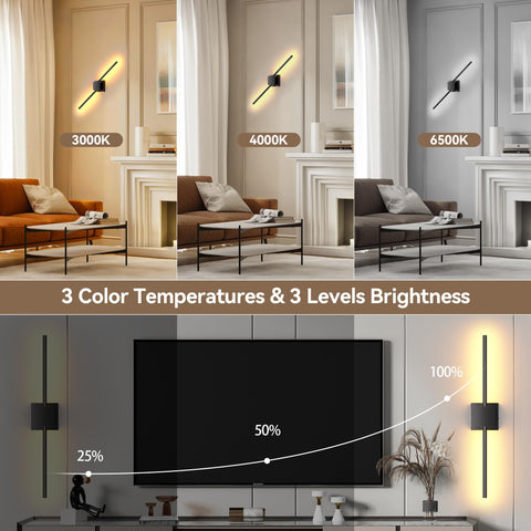 Torchlet modern wall lights suitable for living room and bedroom decor.