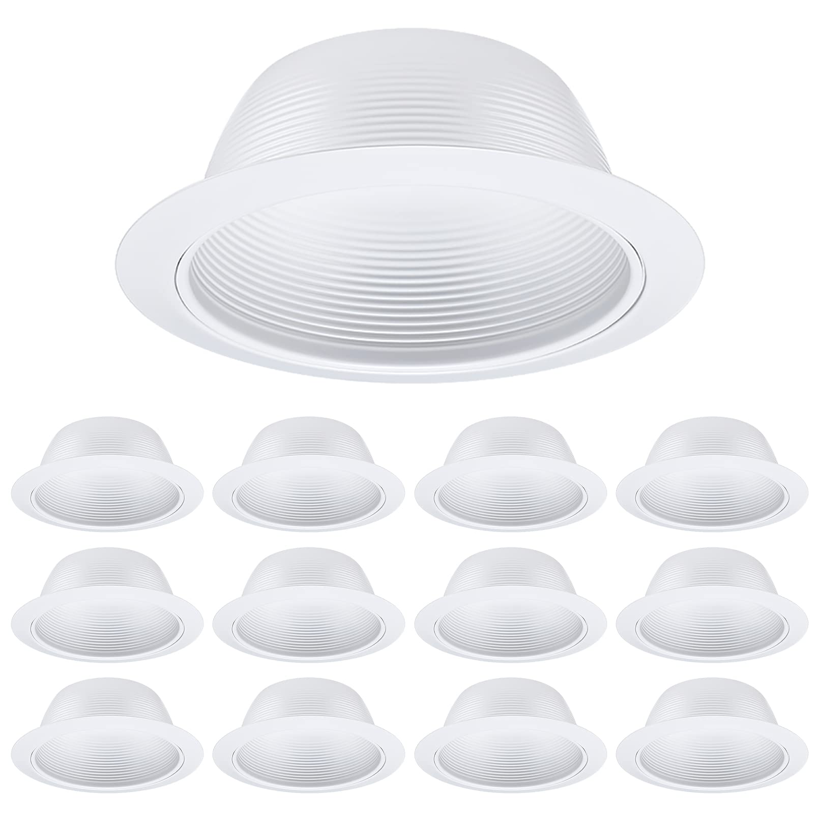 TORCHSTAR 12-pack 6-inch classic white trim for recessed lights.