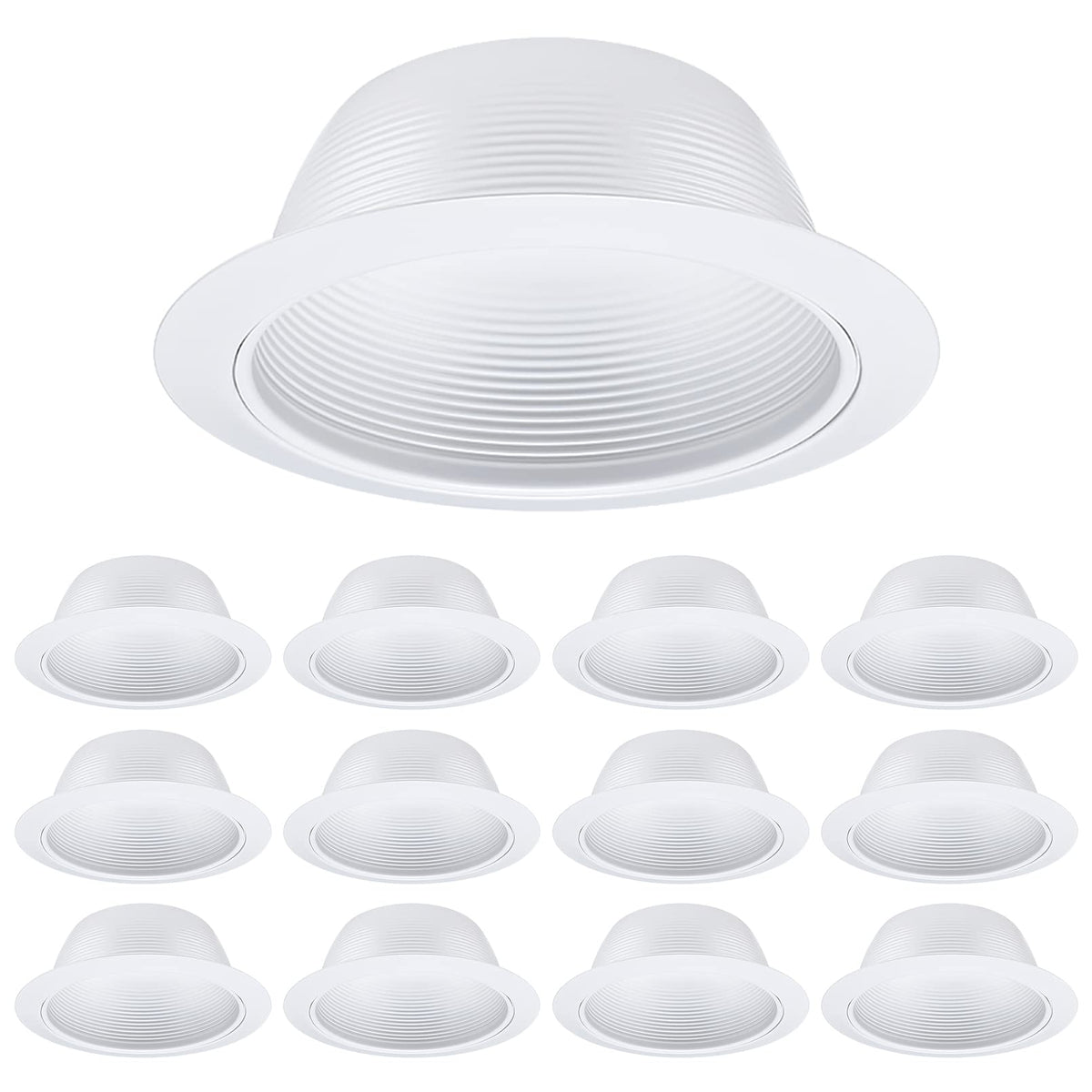 TORCHSTAR 12-pack 6-inch classic white trim for recessed lights.