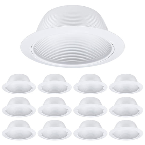 TORCHSTAR 12-pack 6-inch classic white trim for recessed lights.