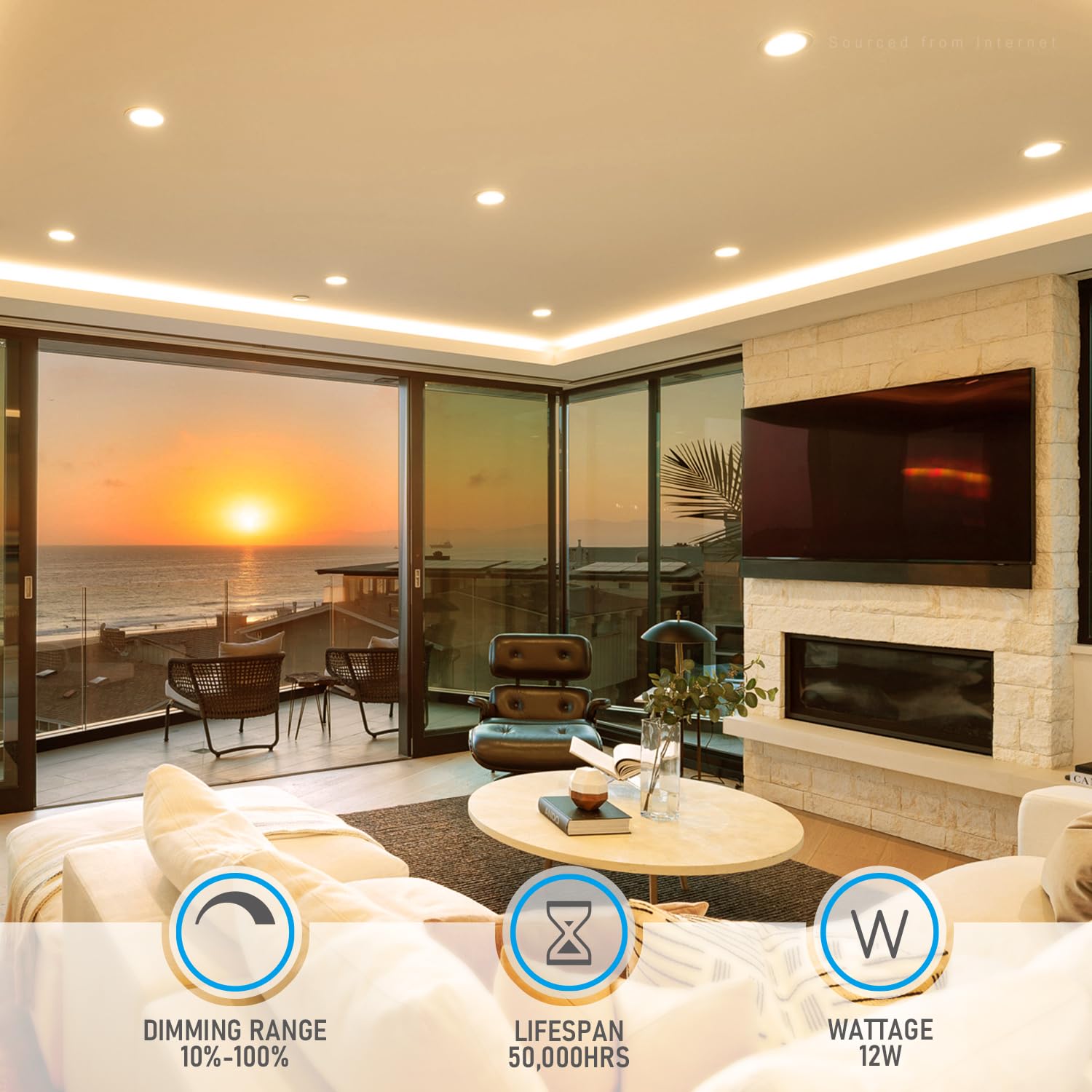 Torchstar 12W 1000-lumen output brightens kitchens, hallways, and workspaces.