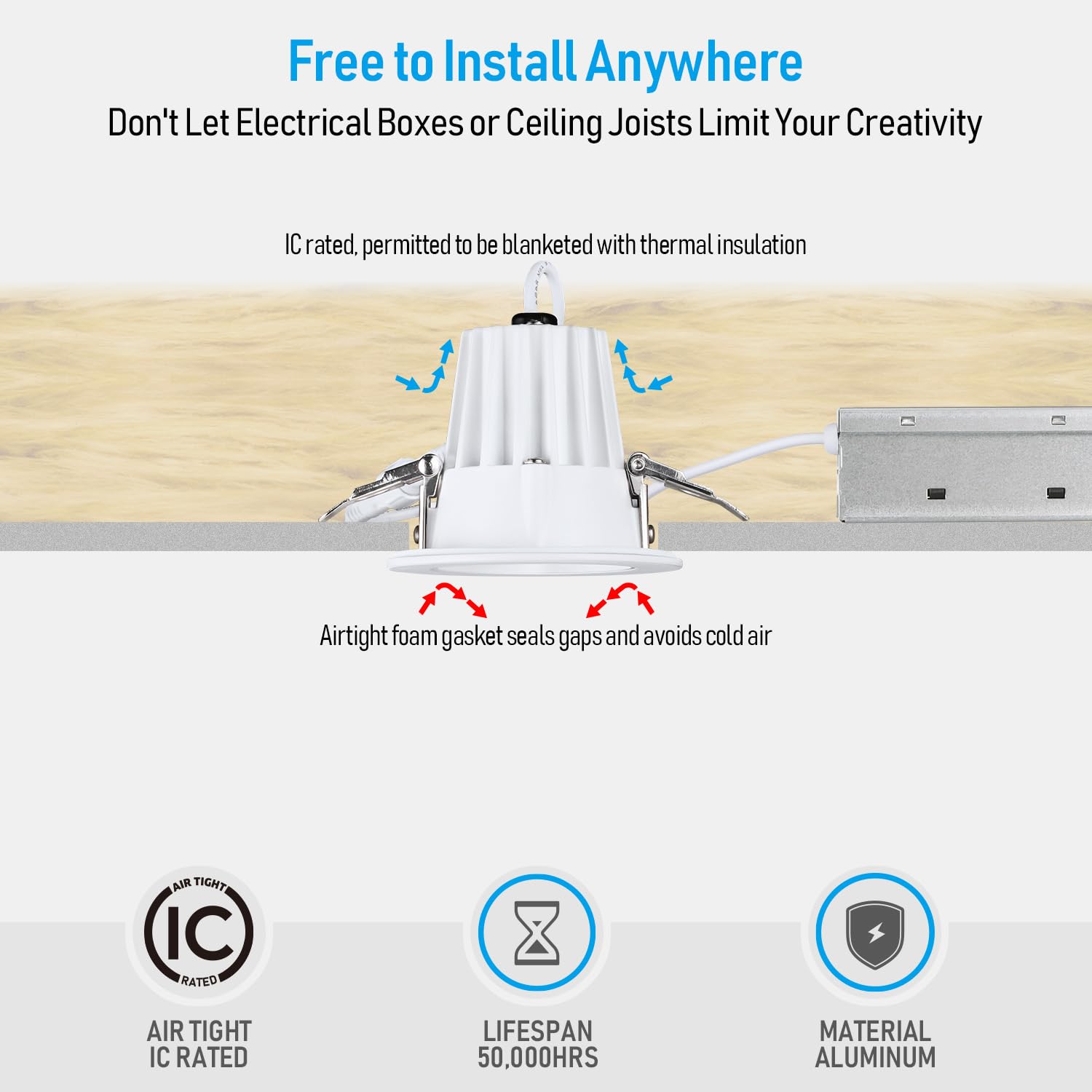 TORCHSTAR 2in recessed light delivers 600 lumens with CRI90 color rendering.