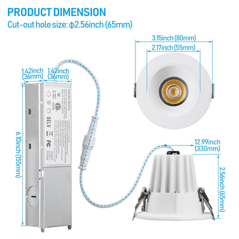 TORCHSTAR 2in recessed light offers smooth dimming from high to low brightness.