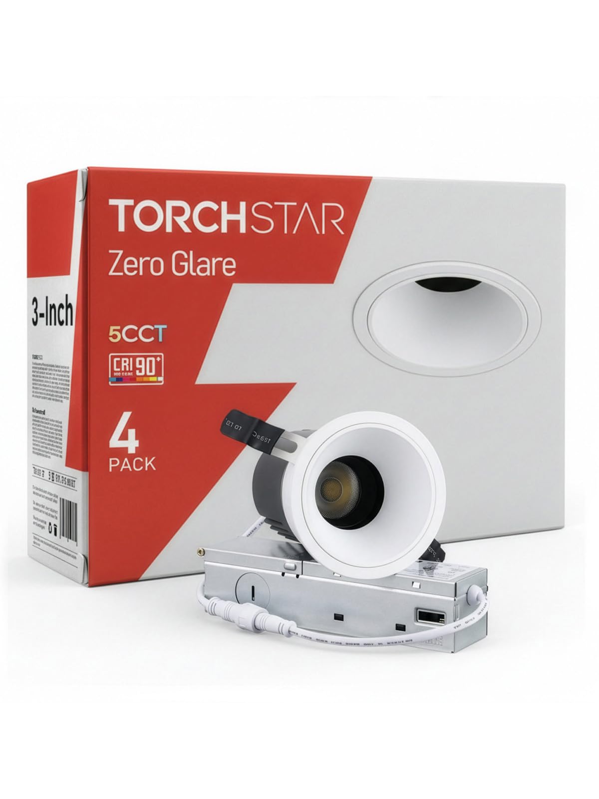 Torchstar 3-inch anti-glare downlight front view reduces harsh brightness in living spaces
