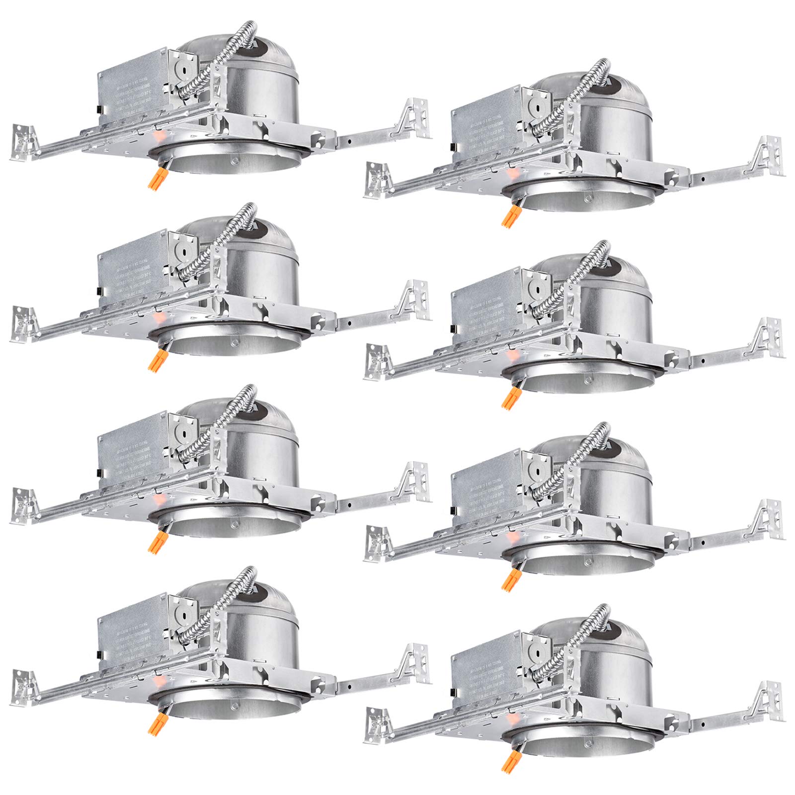 TORCHSTAR 8-pack 6-inch recessed housing for energy-efficient ceiling lighting.
