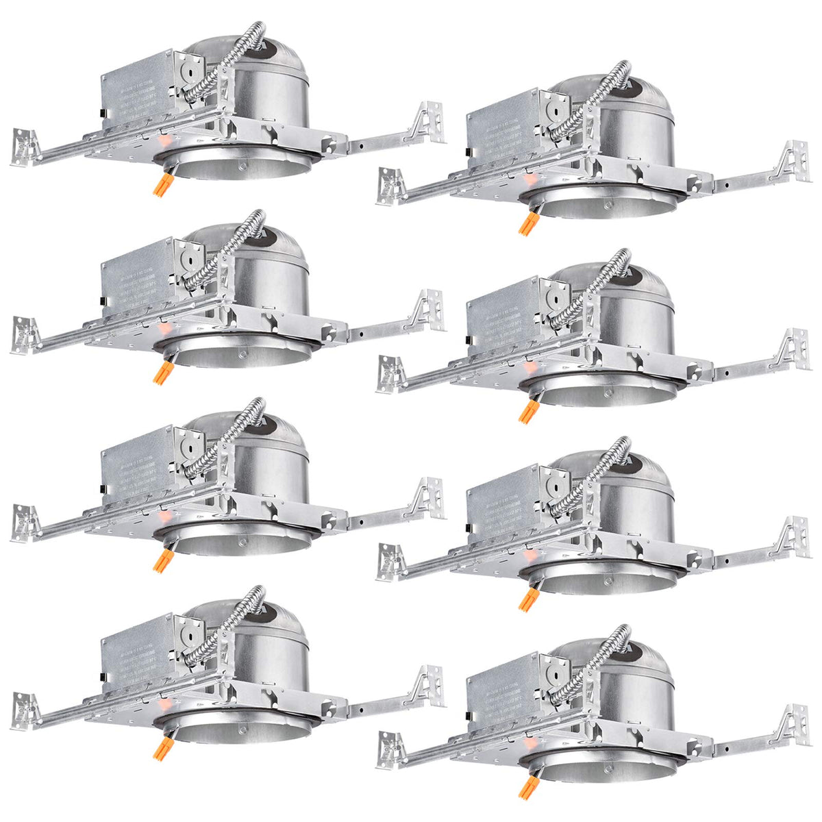 TORCHSTAR 8-pack 6-inch recessed housing for energy-efficient ceiling lighting.