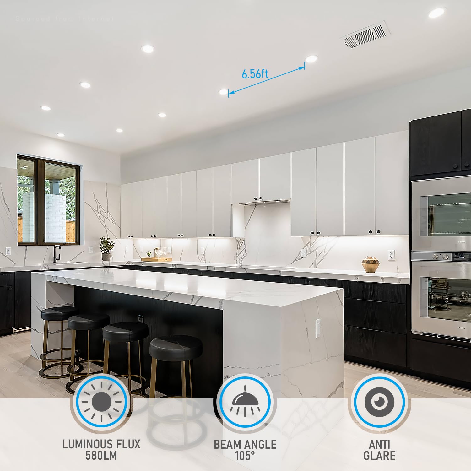 Torchstar aluminum construction provides durable, long-lasting ceiling lighting