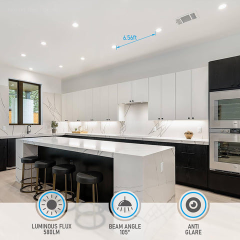 Torchstar aluminum construction provides durable, long-lasting ceiling lighting