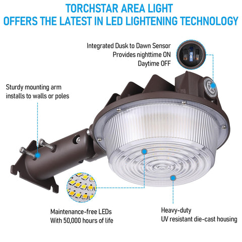 TORCHSTAR dusk-to-dawn photocell enables automatic night lighting.