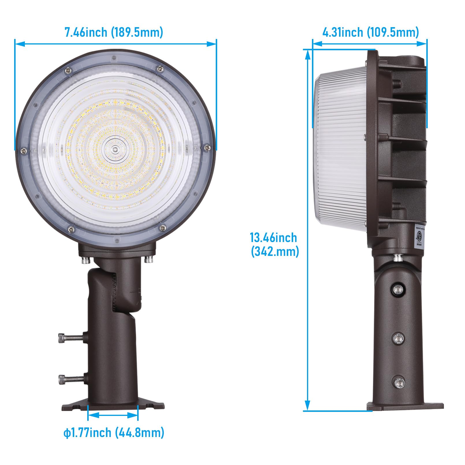 TORCHSTAR bronze IP65-rated housing provides corrosion resistance in outdoor conditions.