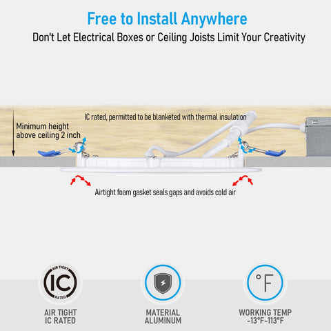 TORCHSTAR Basic Series 12-pack dimmable LED downlight offering 5-100% controls for ambience.