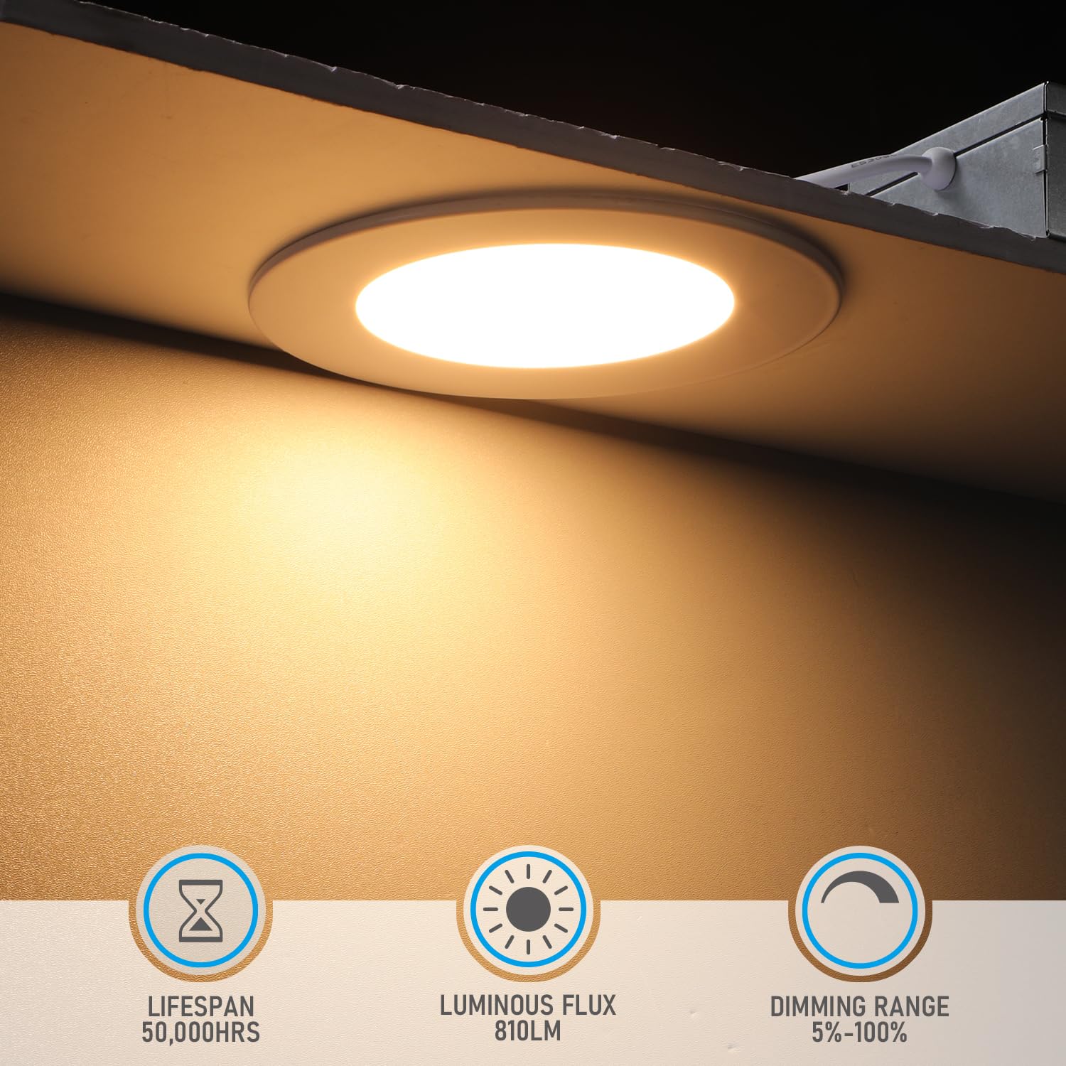 TORCHSTAR Basic Series ultra-thin downlight with slim ceiling integration.