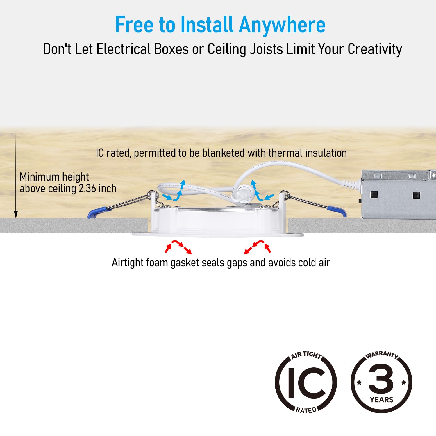 Torchstar CRI90 dimmable downlight with accurate color rendering for décor and textiles