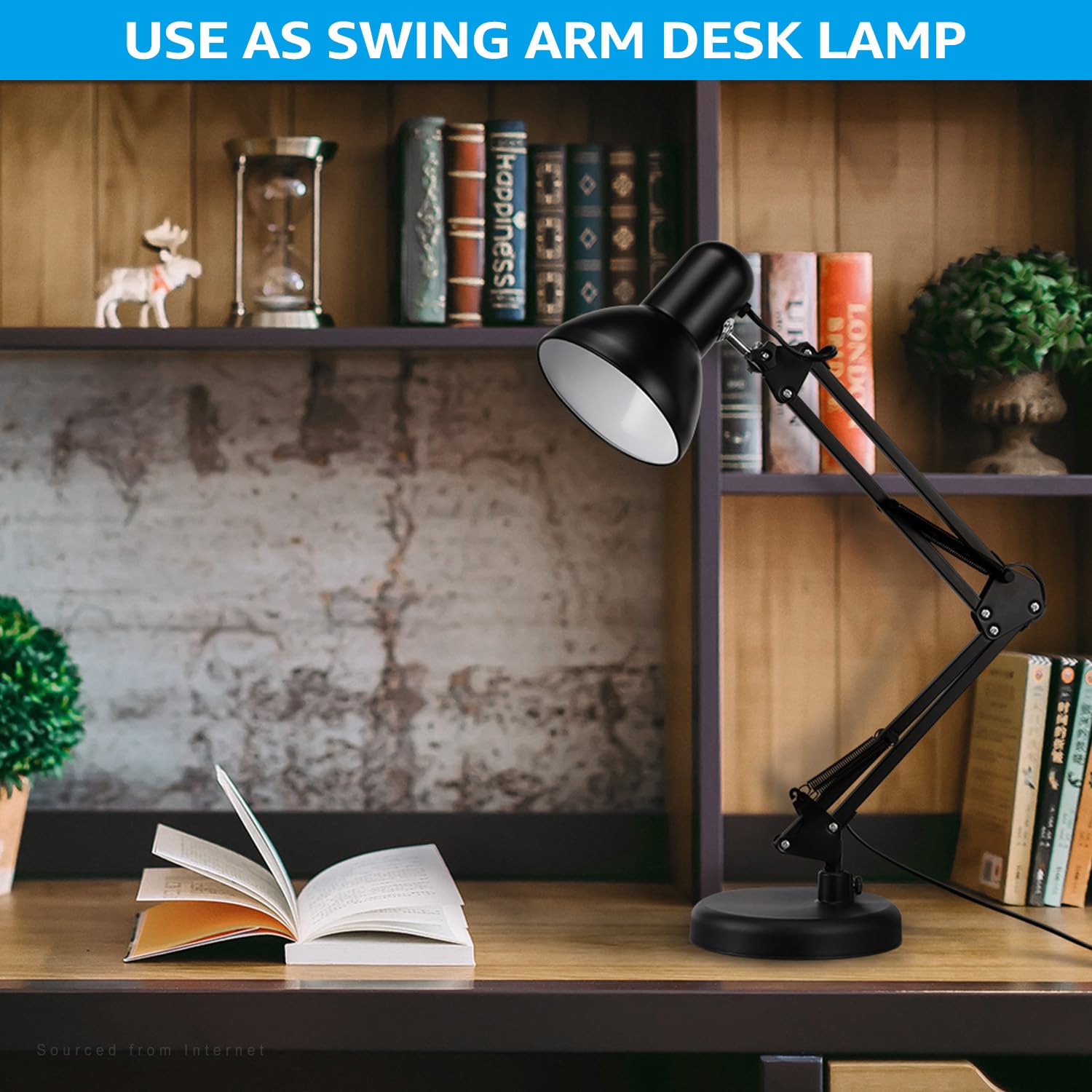 Torchstar desk lamp in black finish with weighted base for stable use.