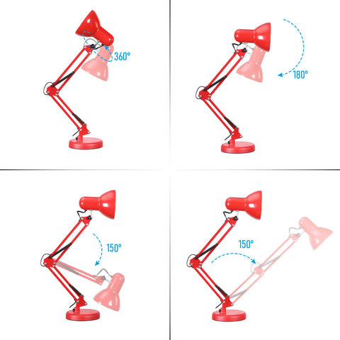 Torchstar red desk lamp features convenient on/off switch for easy daily use.