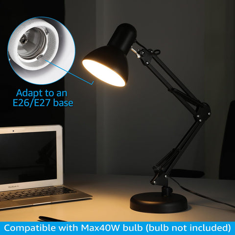 Torchstar slim desk lamp with long 55 inch power cord.