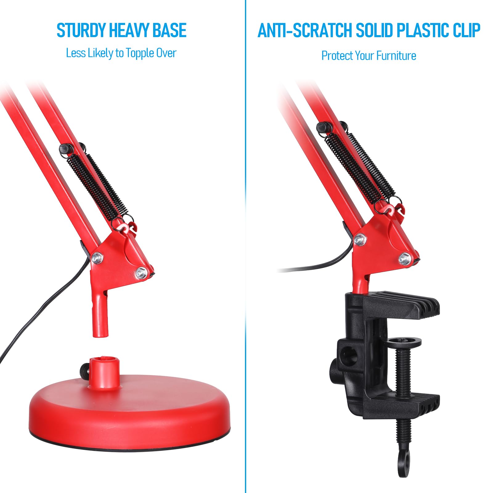 Torchstar desk lamp with swing arm allows flexible positioning for reading and drafting.