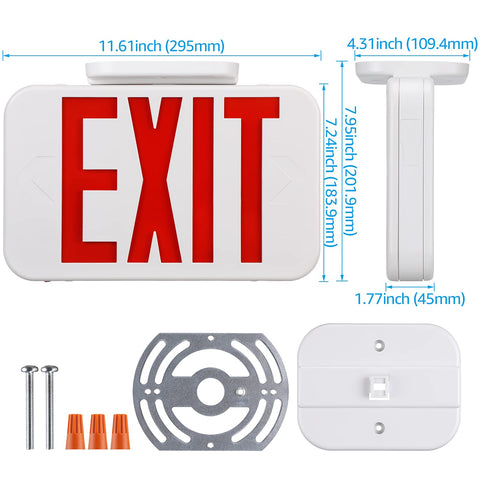 Torchstar exit sign ceiling mount enables versatile hanging installation.