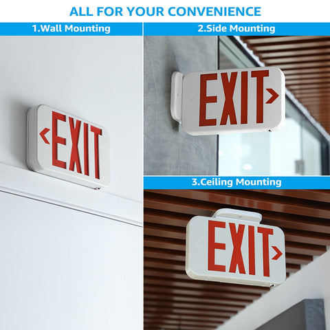 Torchstar exit sign damp-location rated for humid indoor environments.