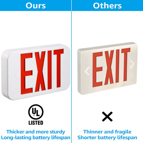 Torchstar exit sign hardwired red letters provide continuous emergency indication.