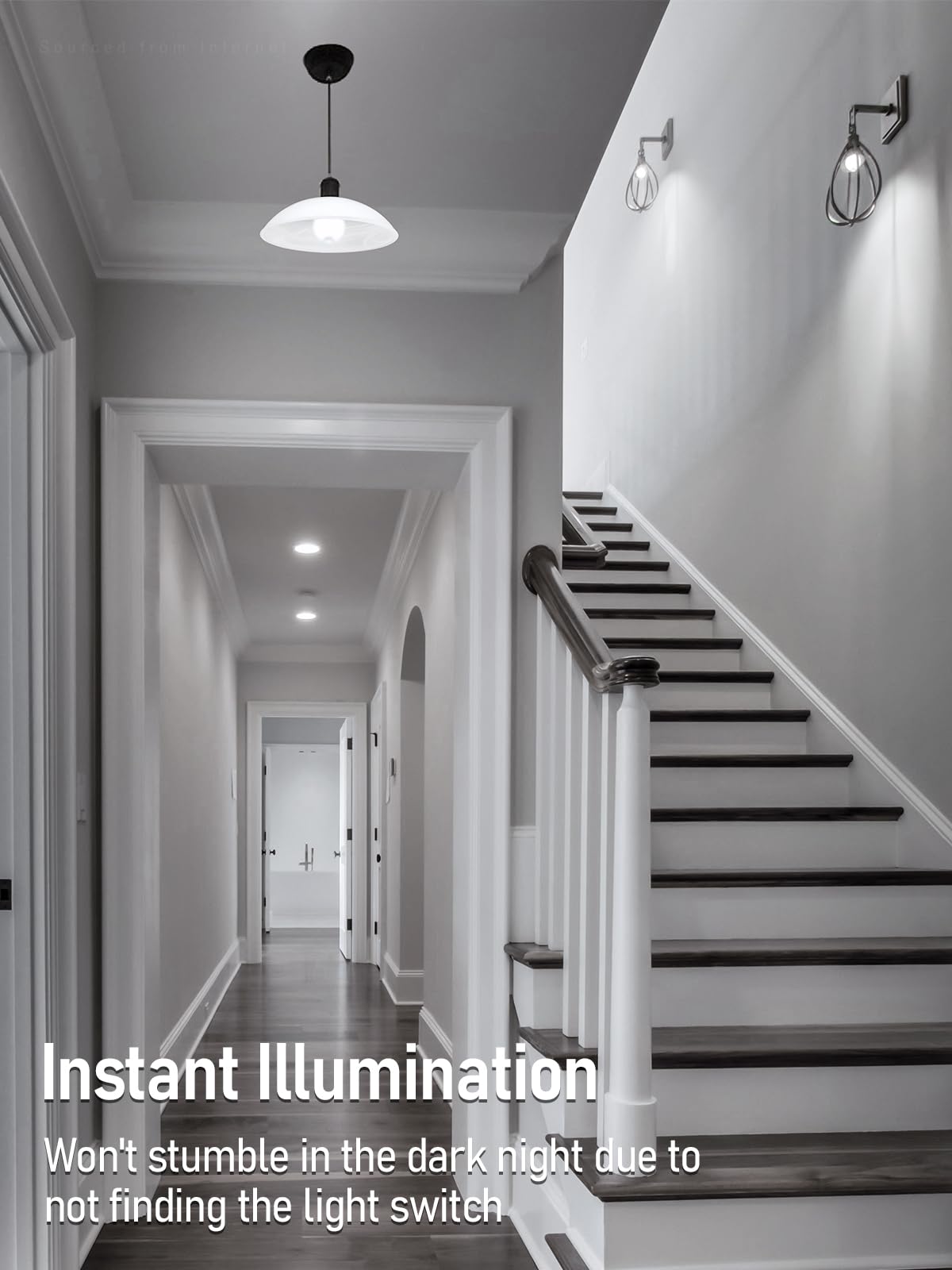 TORCHSTAR LED motion sensor light bulb basement application for dark spaces.