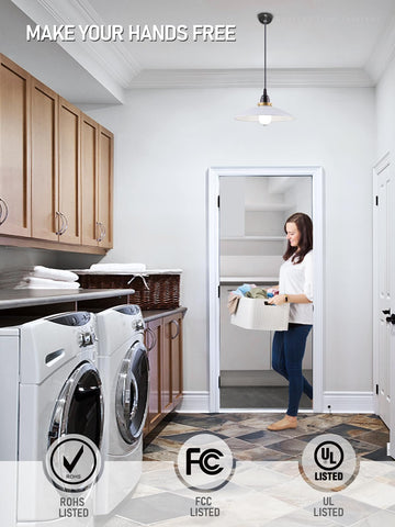TORCHSTAR LED motion sensor light bulb laundry application for quick automatic lighting.
