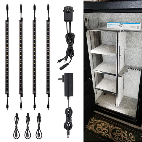 TORCHSTAR LED Safe Lighting Kit with four bars brightens under-cabinet spaces.