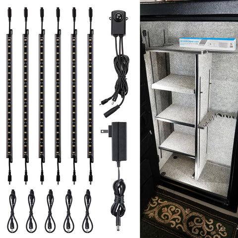 TORCHSTAR LED Safe Lighting Kit with six bars for bright cabinet illumination