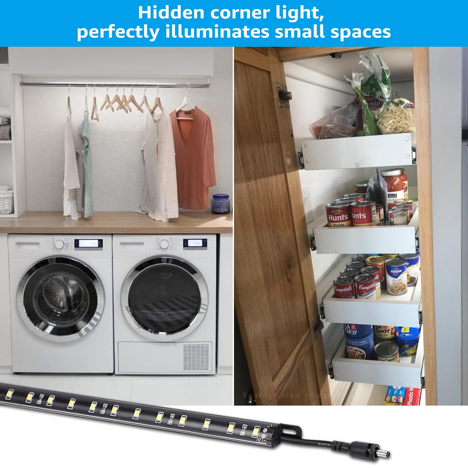 TORCHSTAR triangle-design bar fits cabinet corners for full coverage.