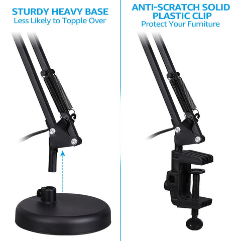Torchstar gooseneck desk lamp showing adjustable joints for precise light placement.