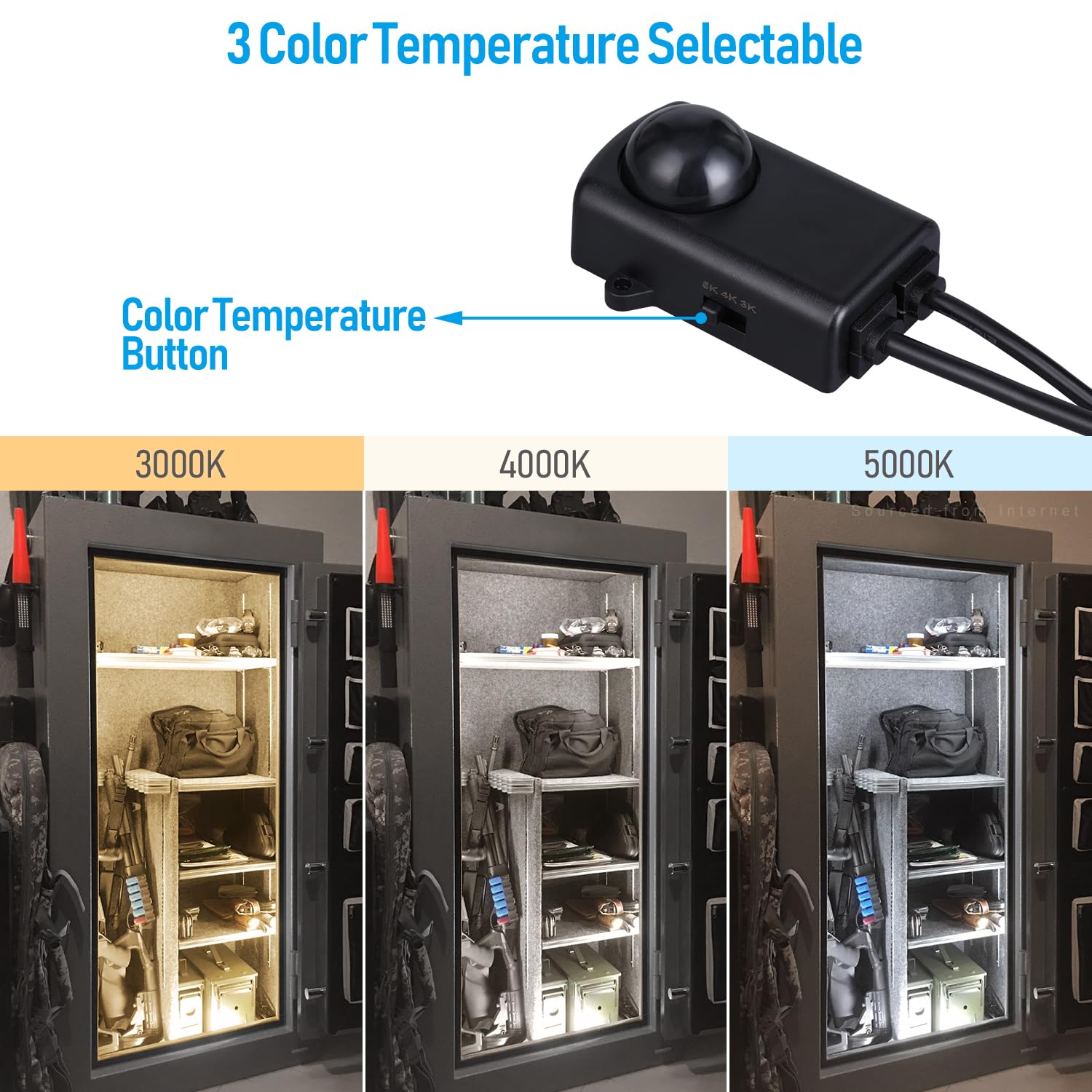 TORCHSTAR motion sensor activates on cabinet opening for hands-free lighting.