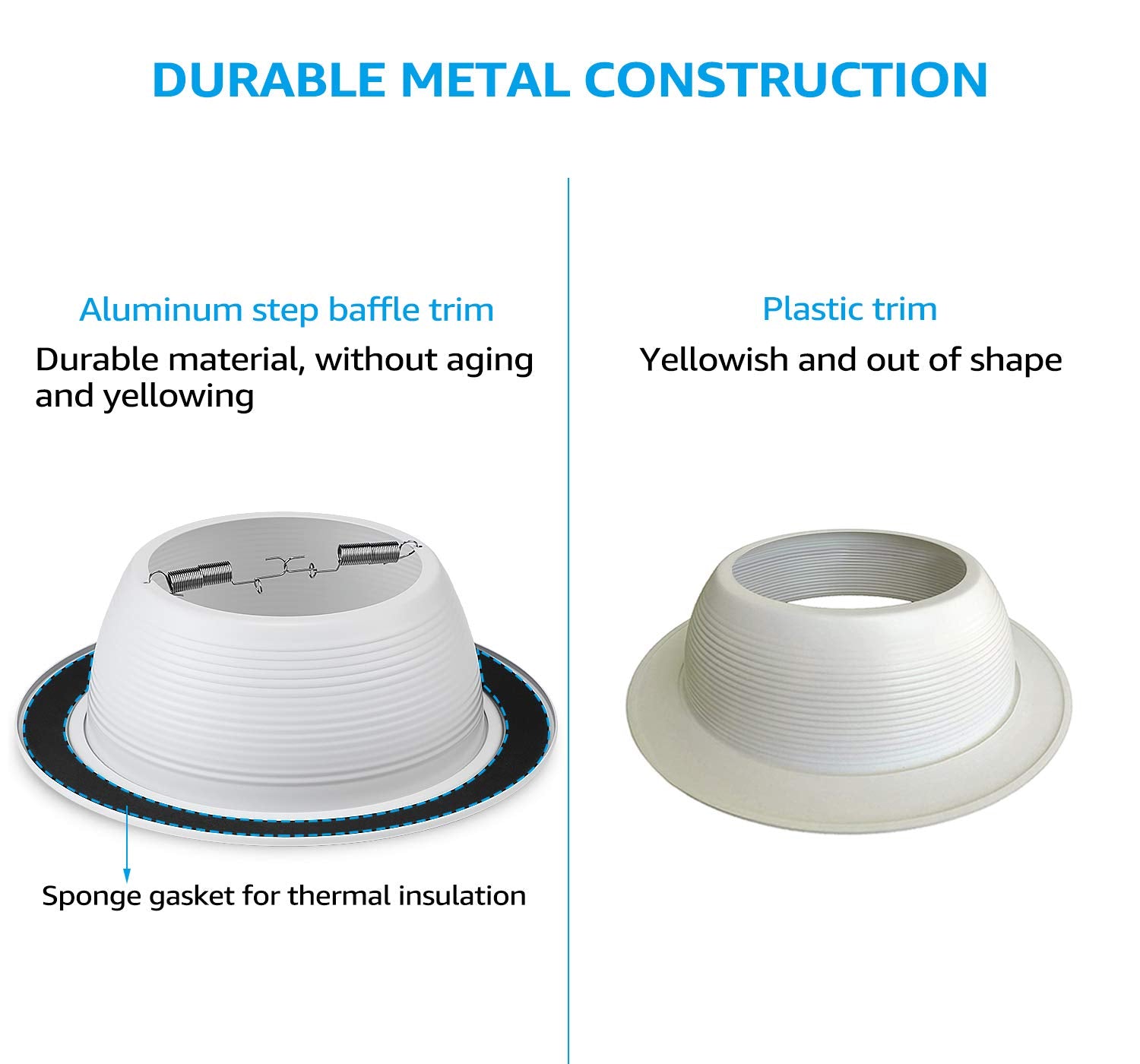 TORCHSTAR step baffle design softens glow and reduces glare.