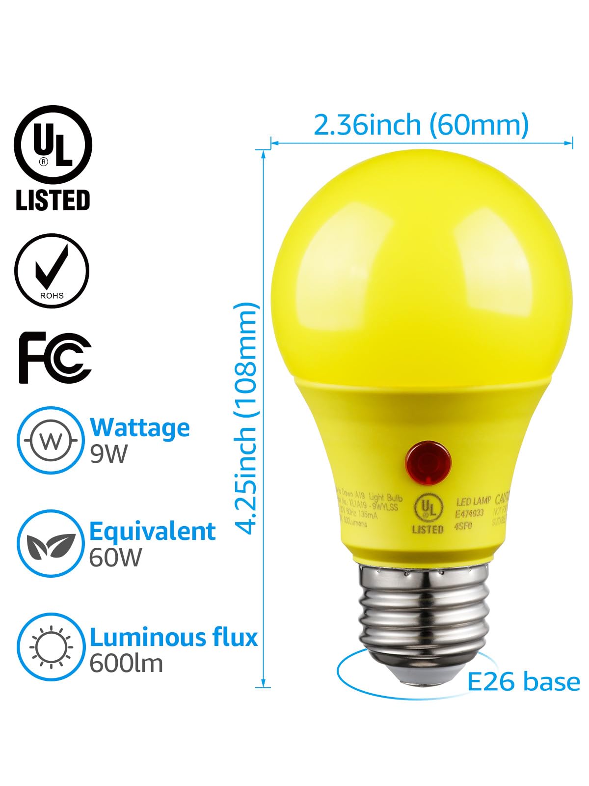 TorchSTAR UL-listed, DOE-compliant outdoor A19 bulb highlighting safety and efficiency