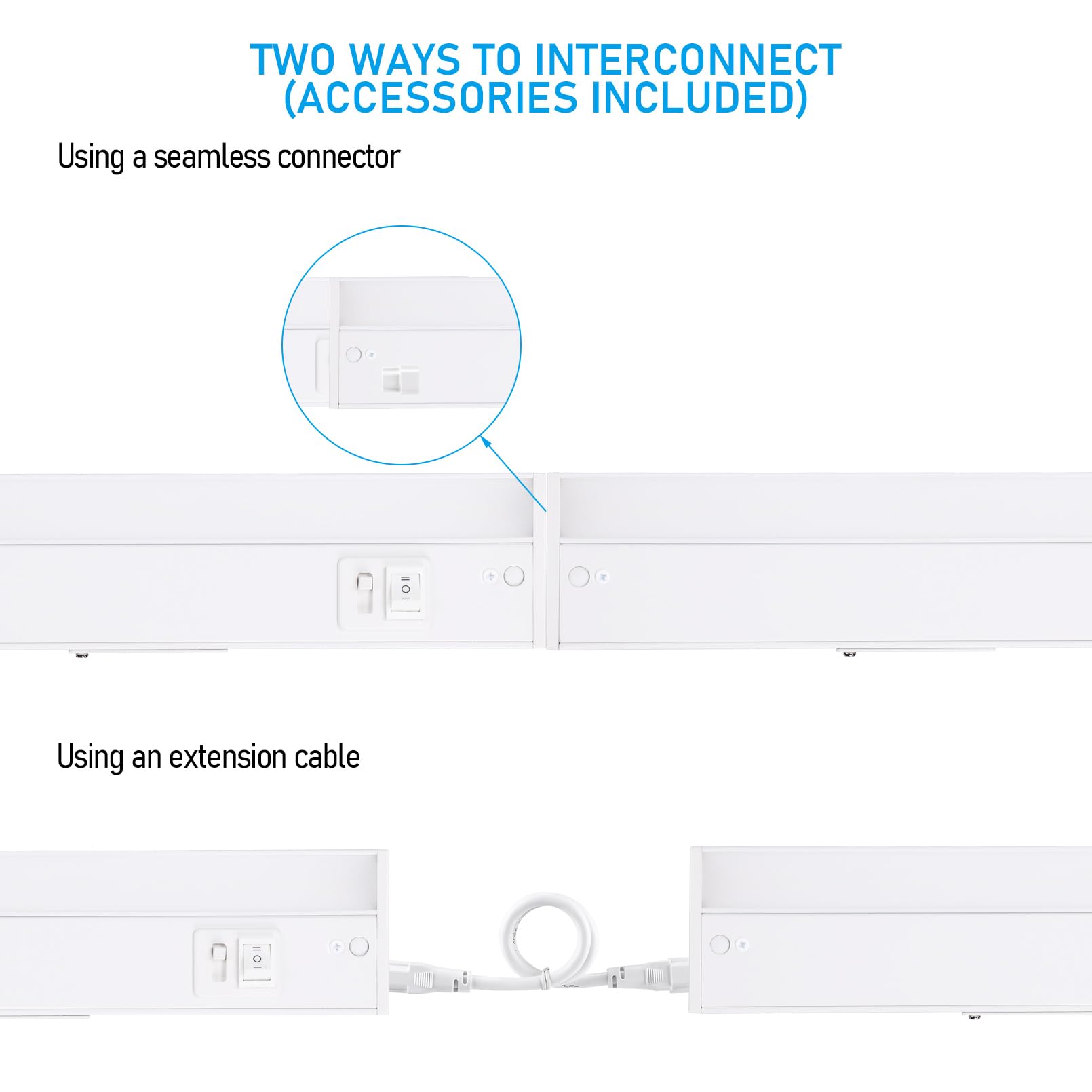 Torchstar four-pack installation offers cohesive lighting across multiple cabinets.