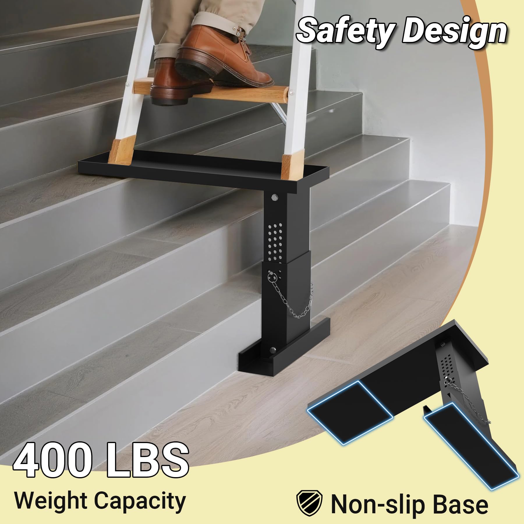 Toriexon non-slip feet grip steps and protect delicate floors.