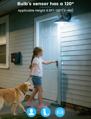 Torkase 13W motion-sensor LED bulb in hallway provides immediate path lighting
