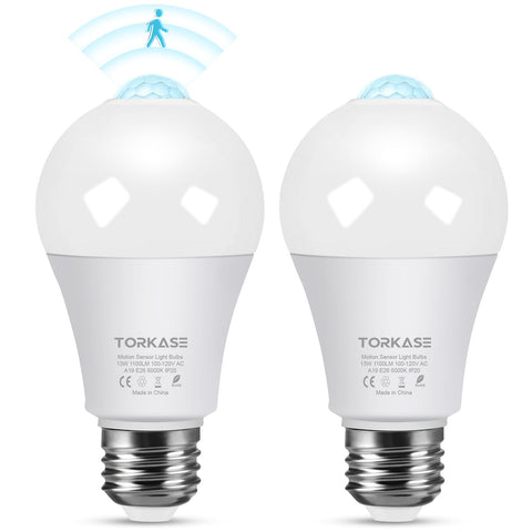 Torkase 13W motion-sensor LED bulb lights porch at night for safer entry
