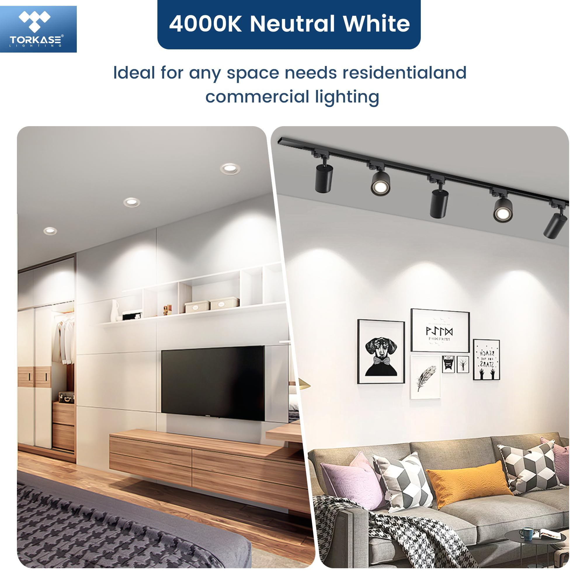 Torkase GU10 LED bulb at 120V delivering neutral white kitchen illumination.