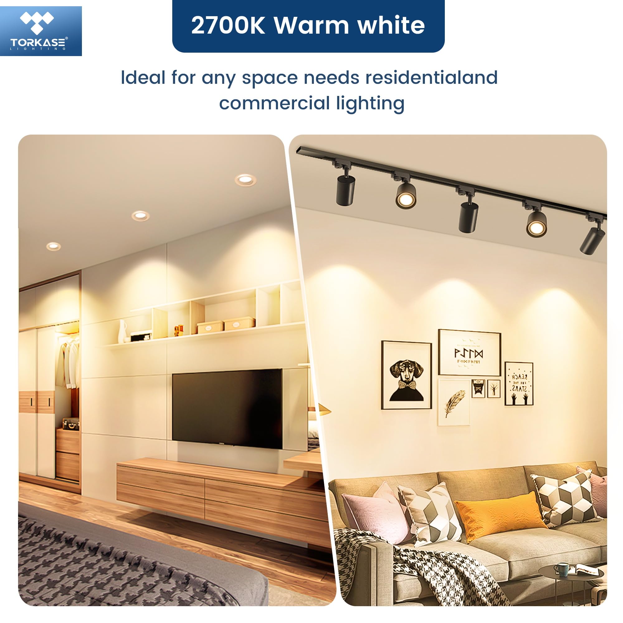 Torkase dimmable GU10 bulb delivers smooth 10–100% dimming for versatile mood control.