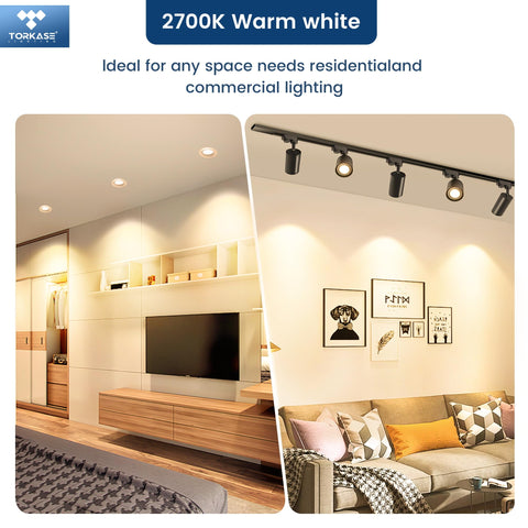 Torkase dimmable GU10 bulb delivers smooth 10–100% dimming for versatile mood control.