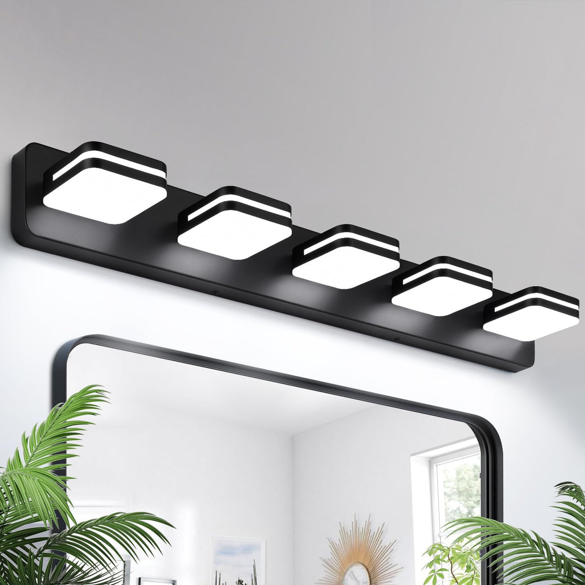 Torondo 360° rotate vanity light frame offers flexible lighting for makeup and grooming.