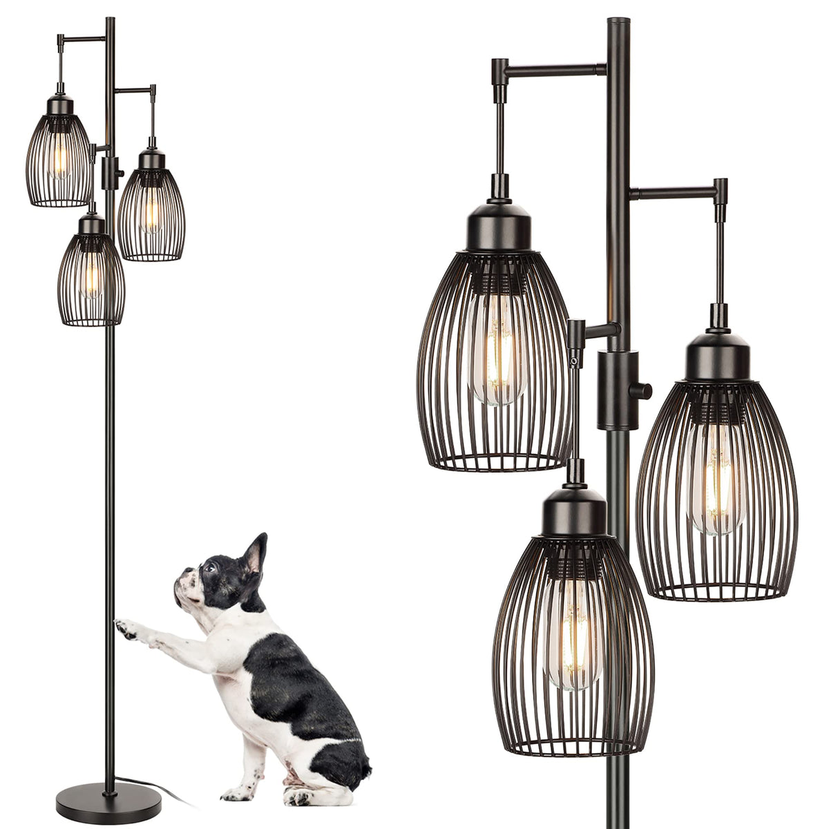 Torondo 68-inch dimmable floor lamp in a modern living room.