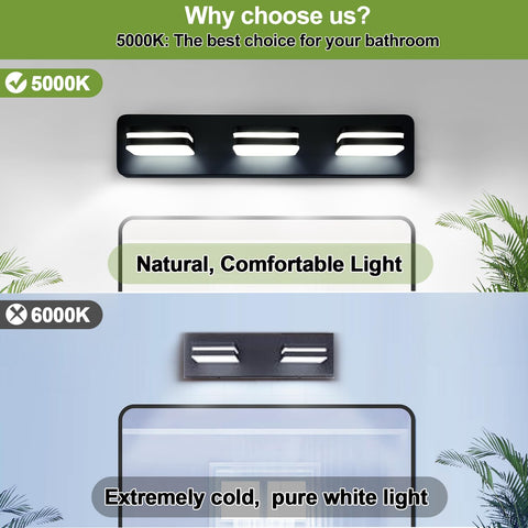 Torondo acrylic matte white lampshade softens glare for comfortable daily grooming.