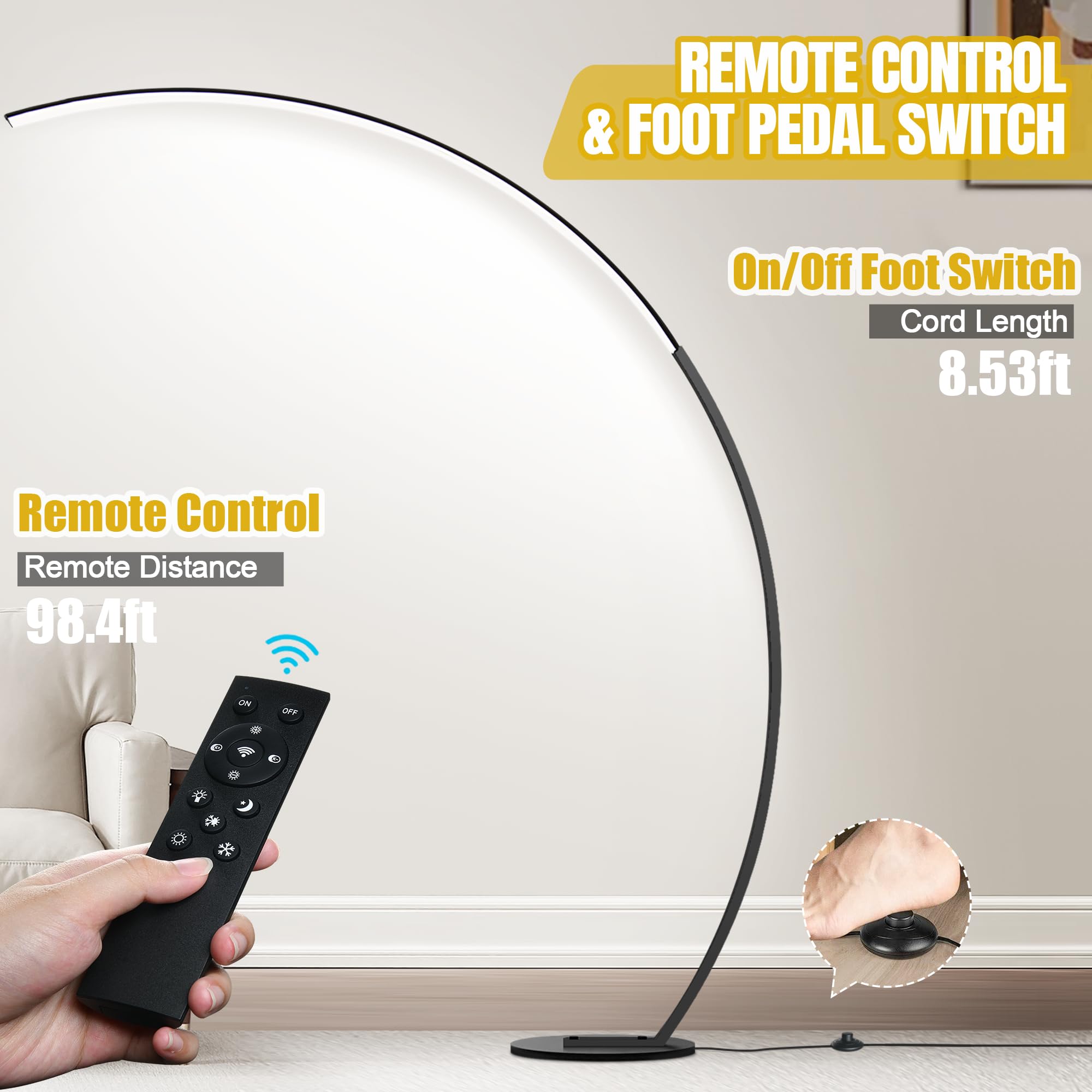 Torondo dimmable LED lamp pedal switch offers hands-free operation.