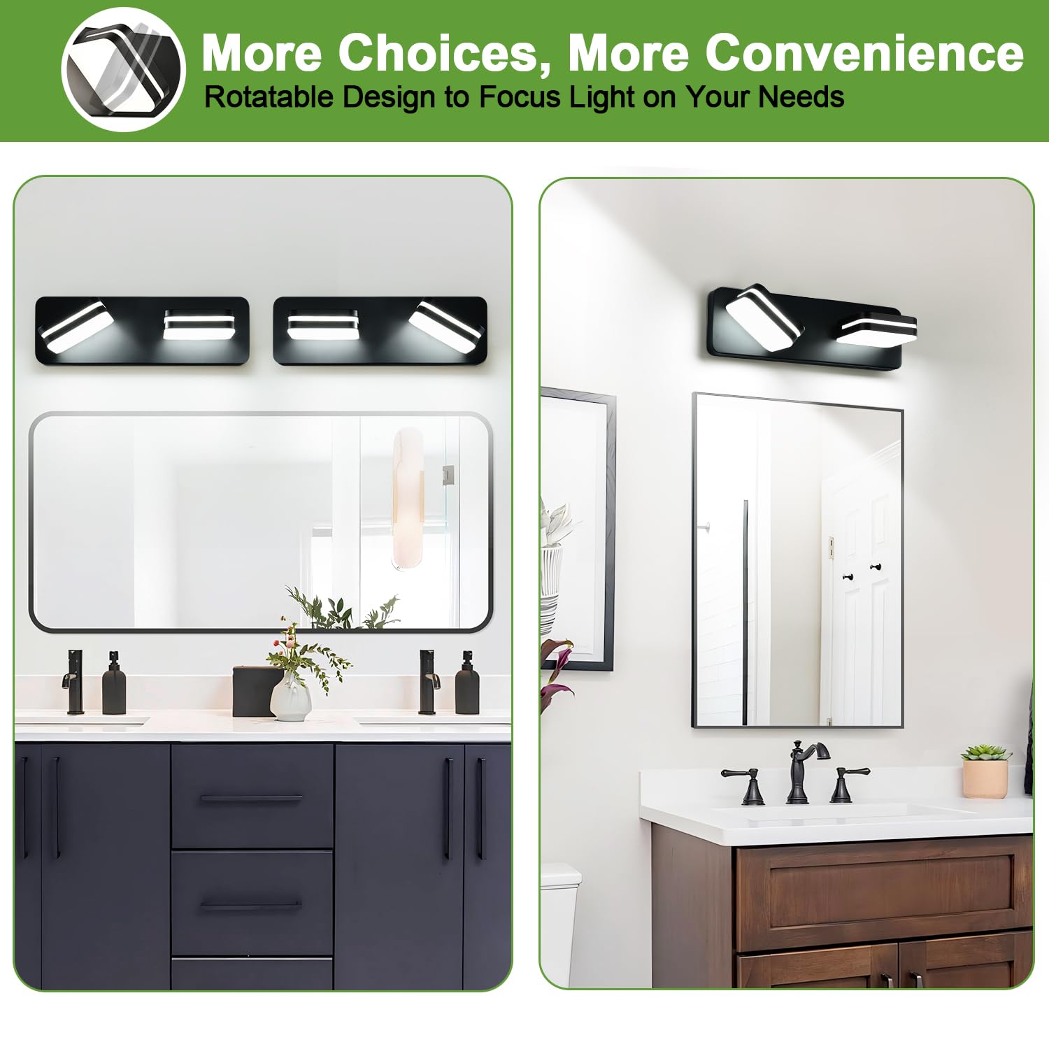 Torondo vanity light installs in about 15 minutes