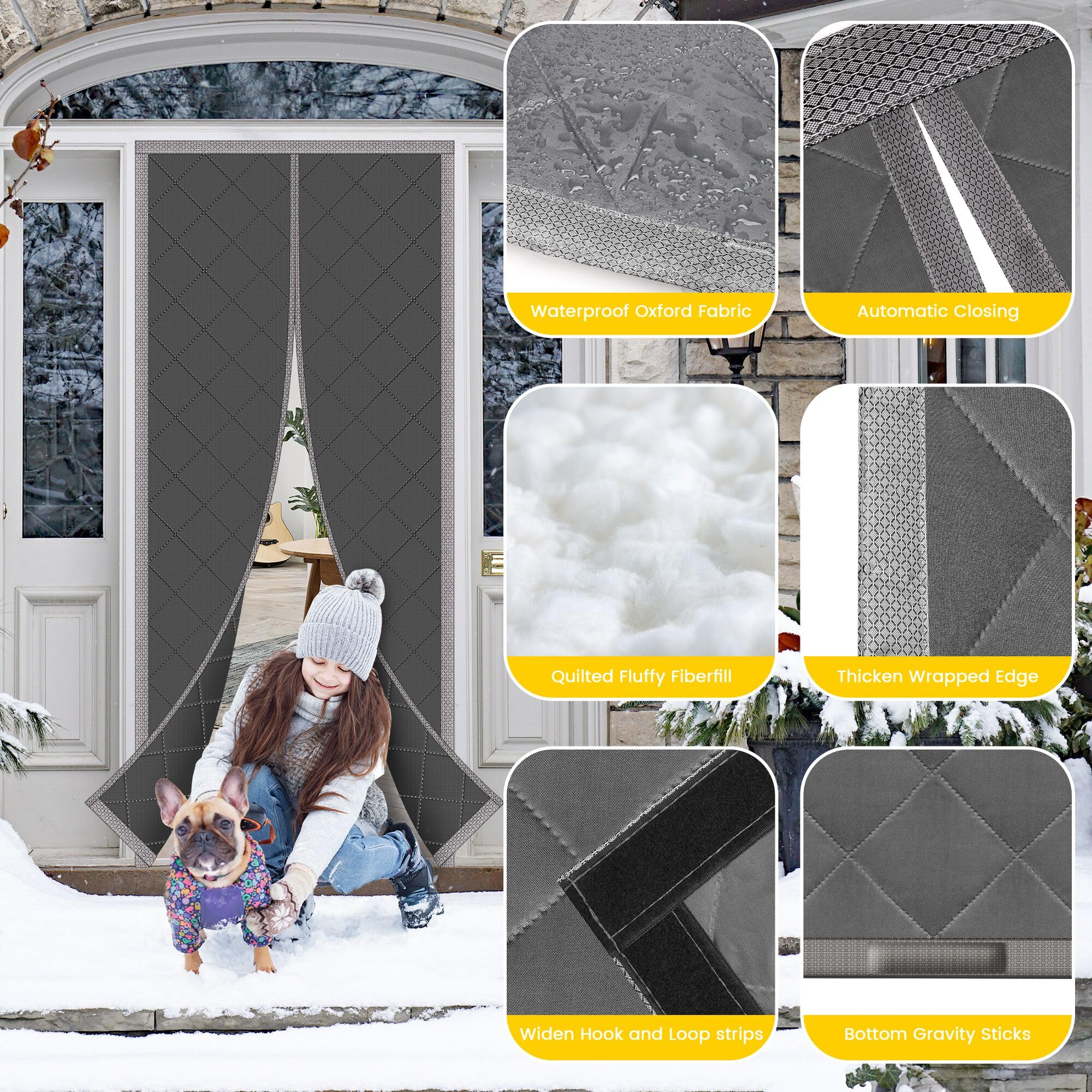 TORRAMI weatherproof Oxford fabric curtain blocks wind and improves energy efficiency