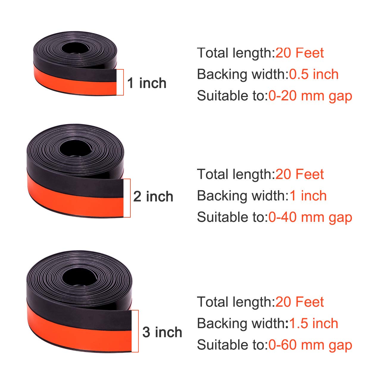 TORRAMI silicone weather-stripping gap-seal helps keep dust out and improves energy efficiency.