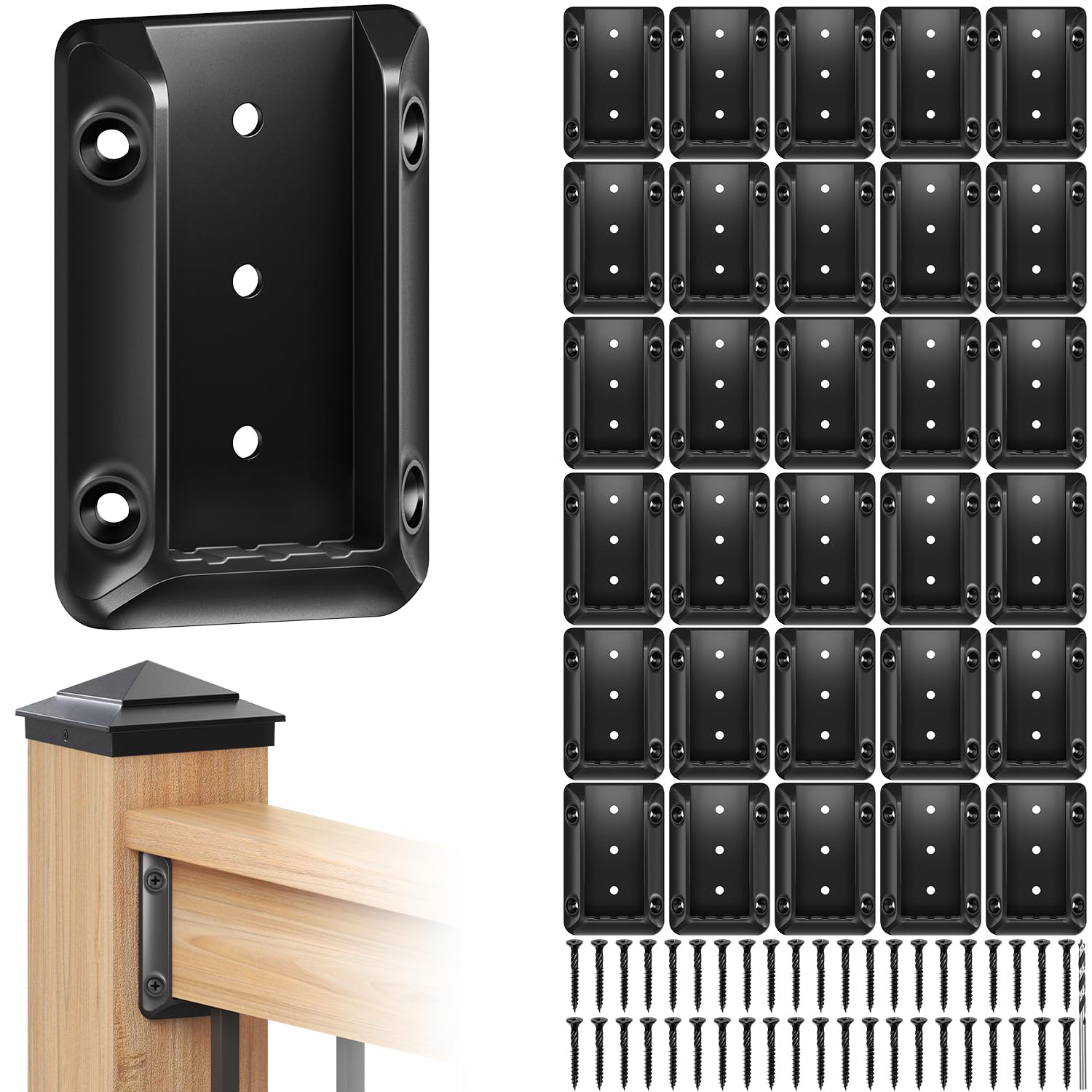 Toscoco deck bracket assembly enables quick post-to-rail connections for DIY projects.