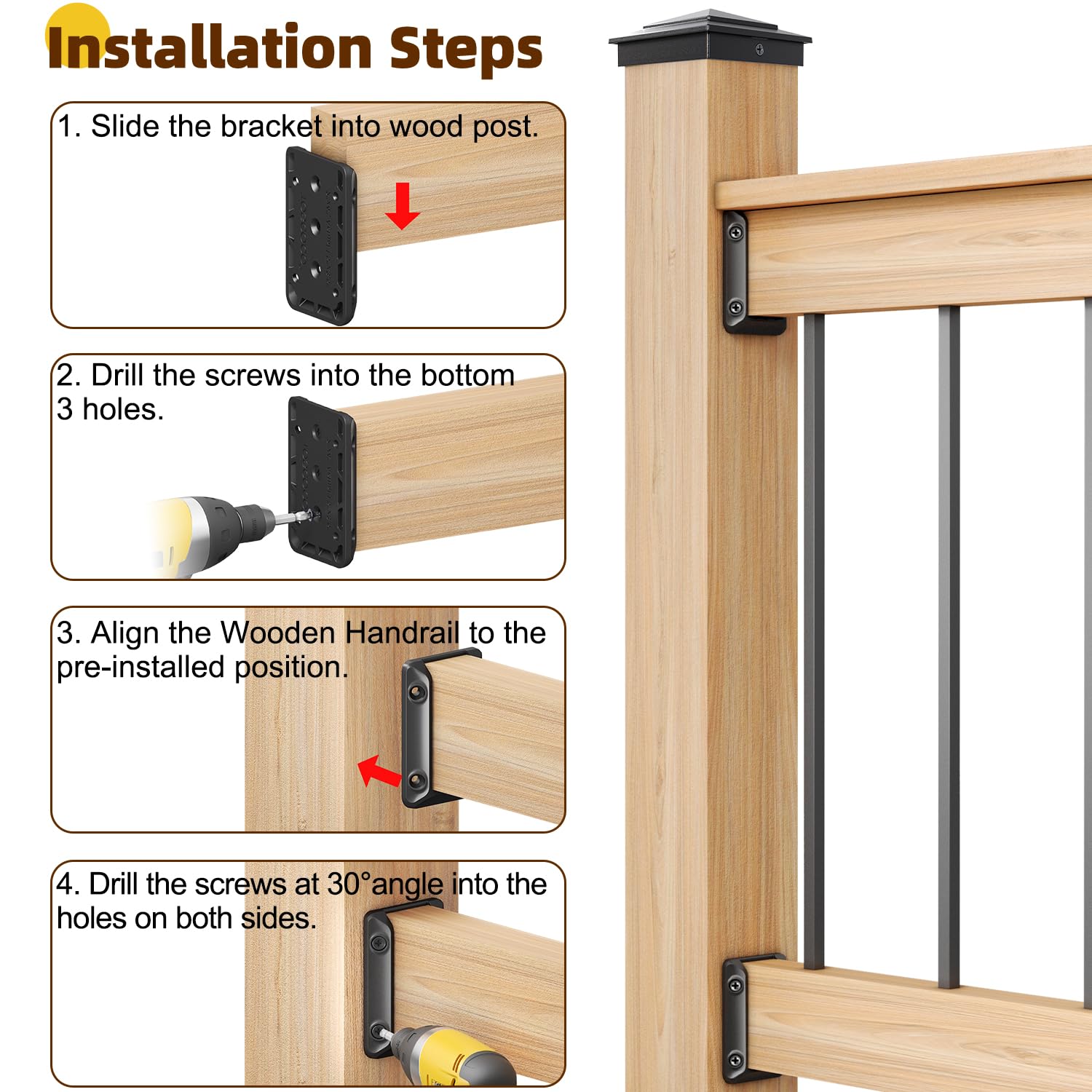 Toscoco deck bracket curved-design close-up emphasizes minimalist, decorative touch.