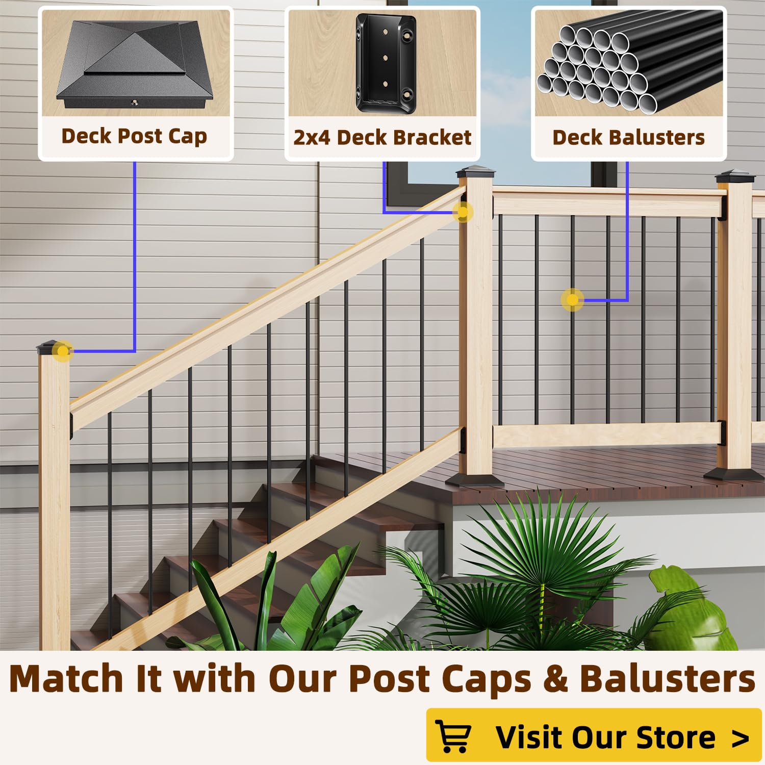 Toscoco deck bracket package-included view showcases comprehensive kit with drill bit.